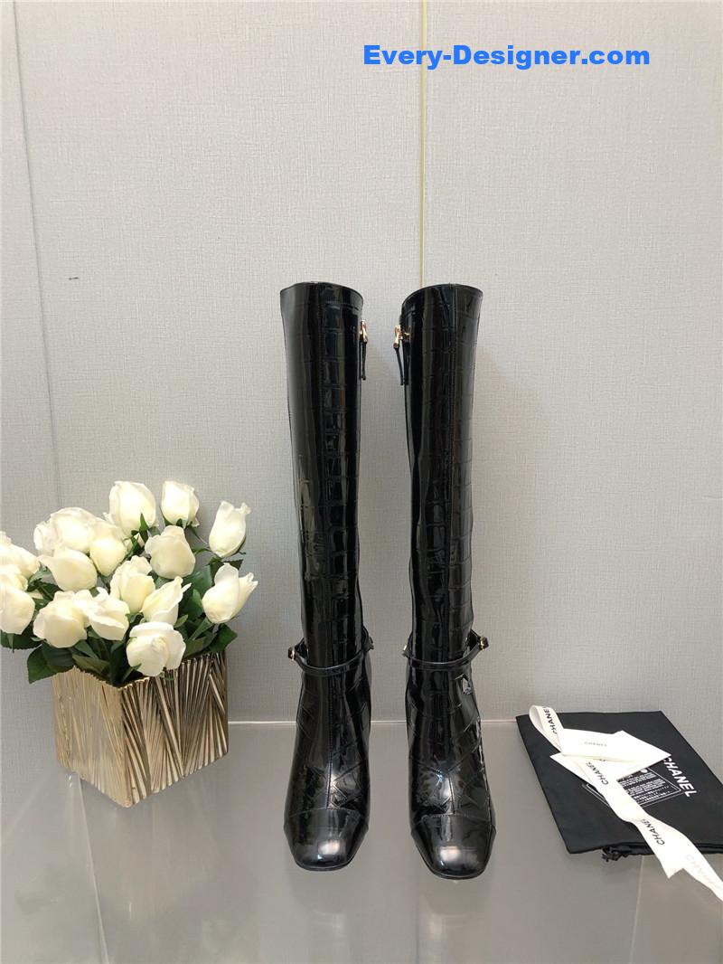 Ch**el new crocodile pattern high heel boots