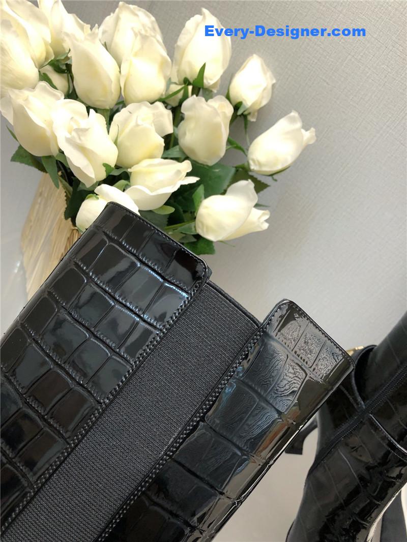 Ch**el new crocodile pattern high heel boots
