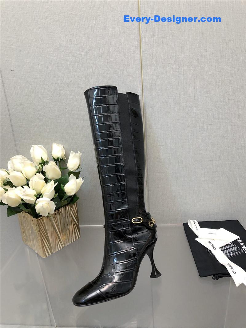 Ch**el new crocodile pattern high heel boots