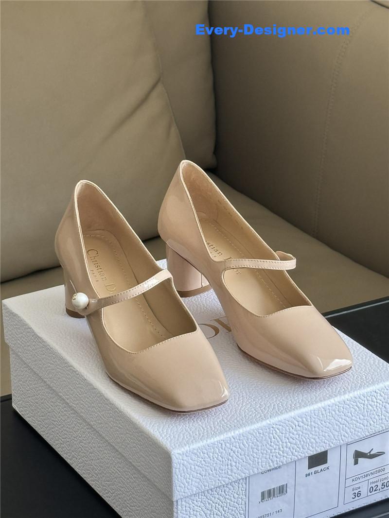 dior small square toe Mary Jane shoes