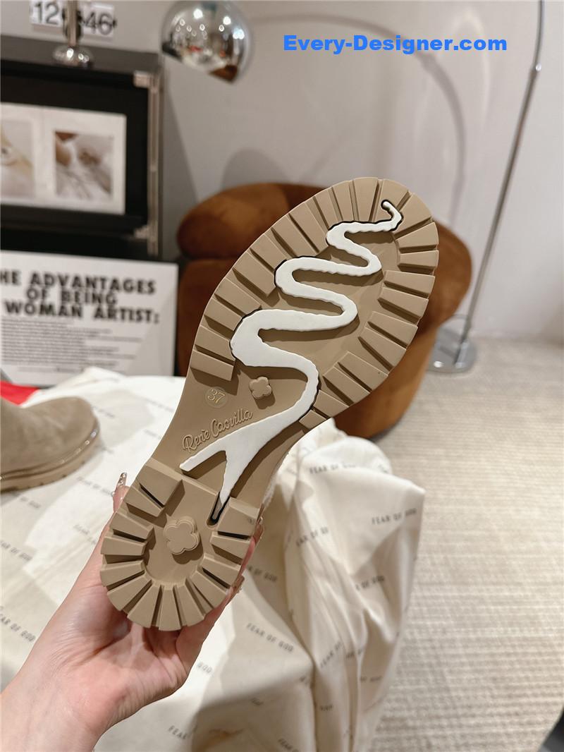 Rene Caovilla Knit Leather Knee-High Boots Women