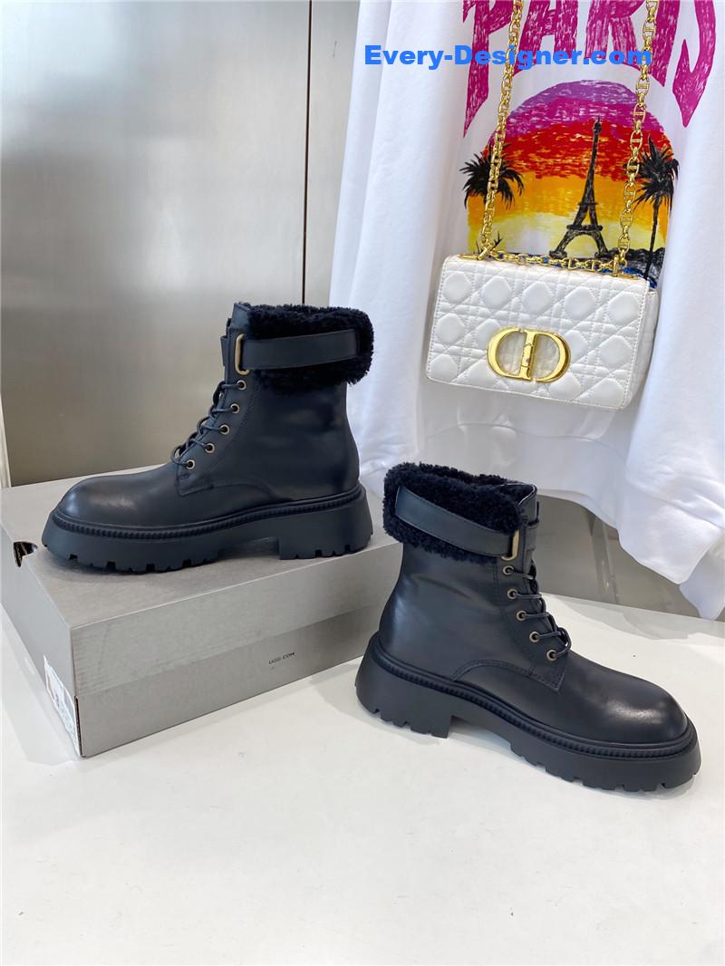 UGG Shearling Lace-Up Boots Black