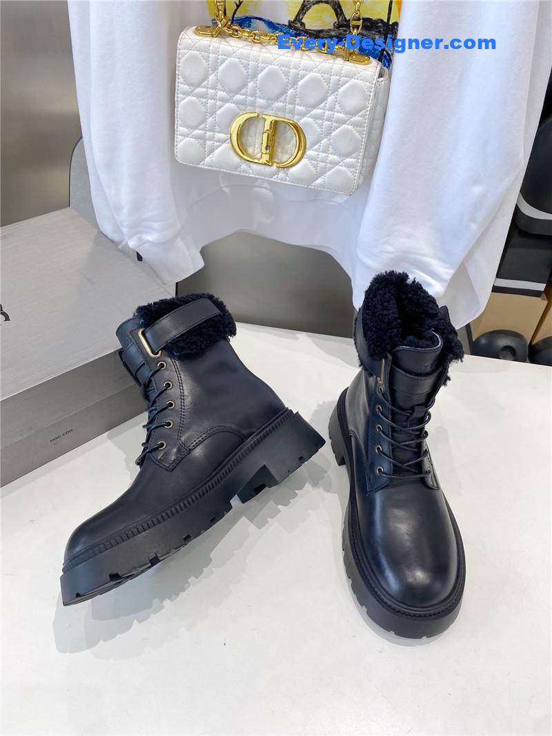 UGG Shearling Lace-Up Boots Black