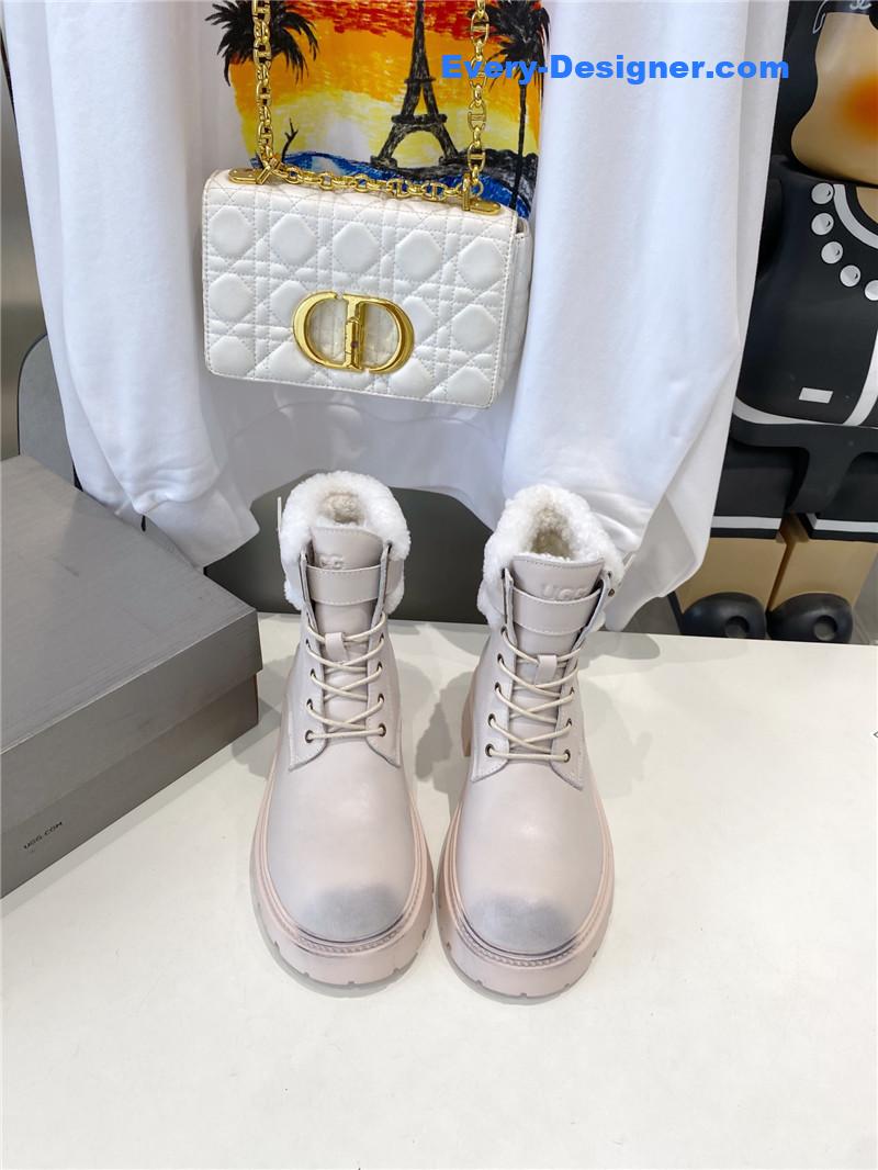 UGG Shearling Lace-Up Boots Gray