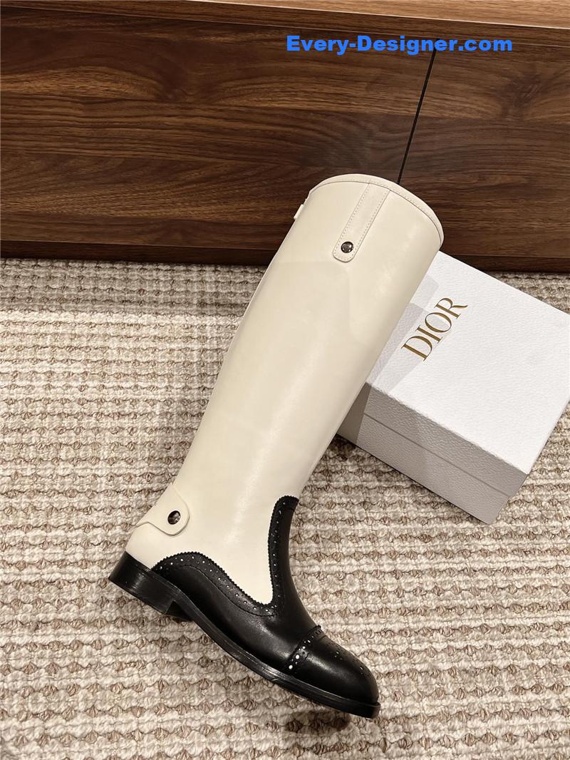 D10r d-folk knee high boots in white black