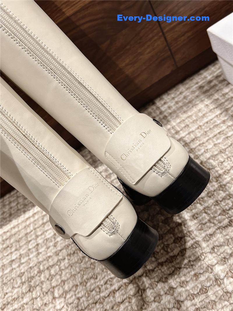 D10r d-folk knee high boots in white black