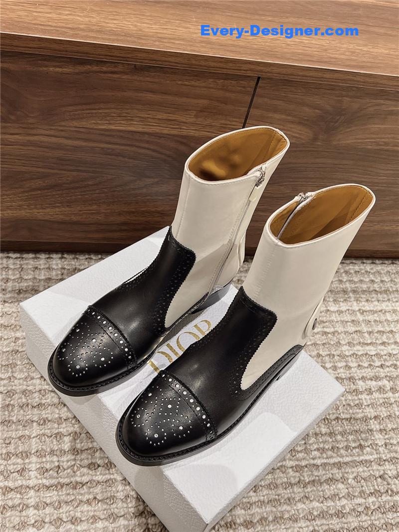 D10r d-folk white black ankle boots