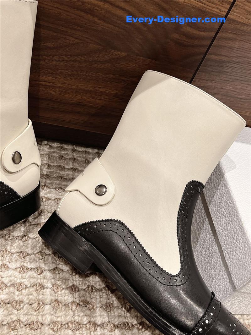 D10r d-folk white black ankle boots