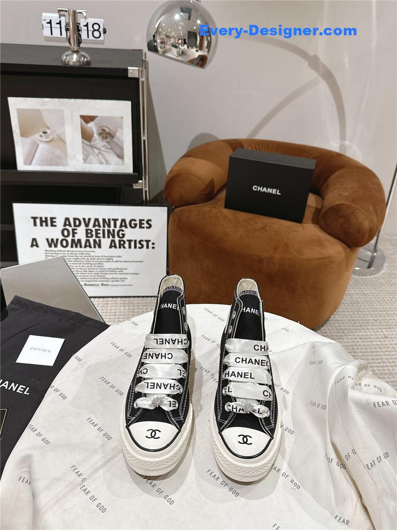 Ch**el co-branded converse canvas shoes