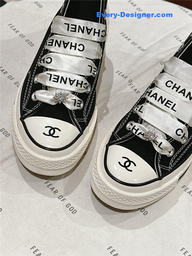 Ch**el co-branded converse canvas shoes