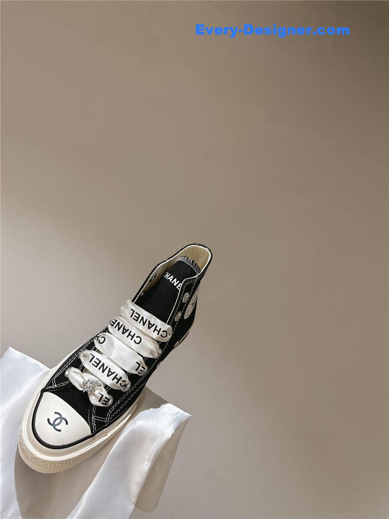 Ch**el co-branded converse canvas shoes