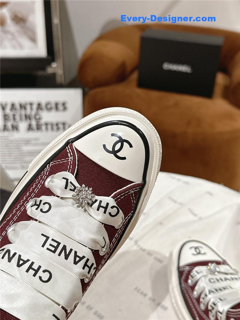 Ch**el co-branded converse canvas shoes