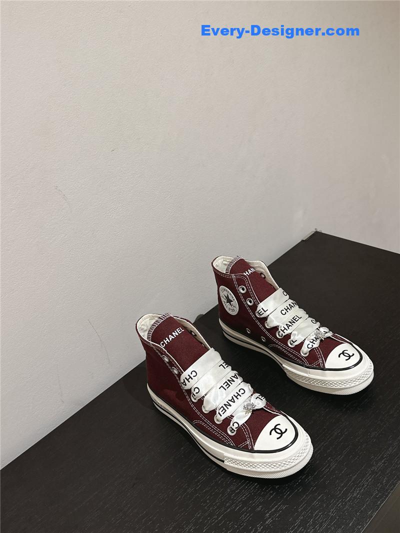 Ch**el co-branded converse canvas shoes