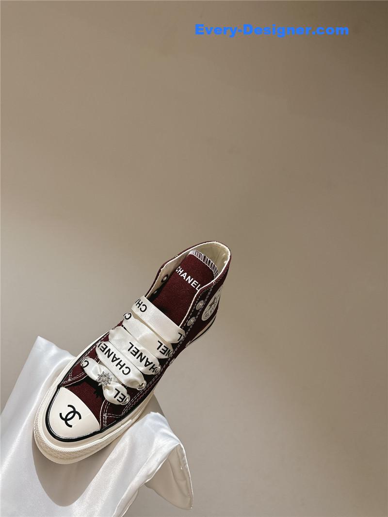 Ch**el co-branded converse canvas shoes