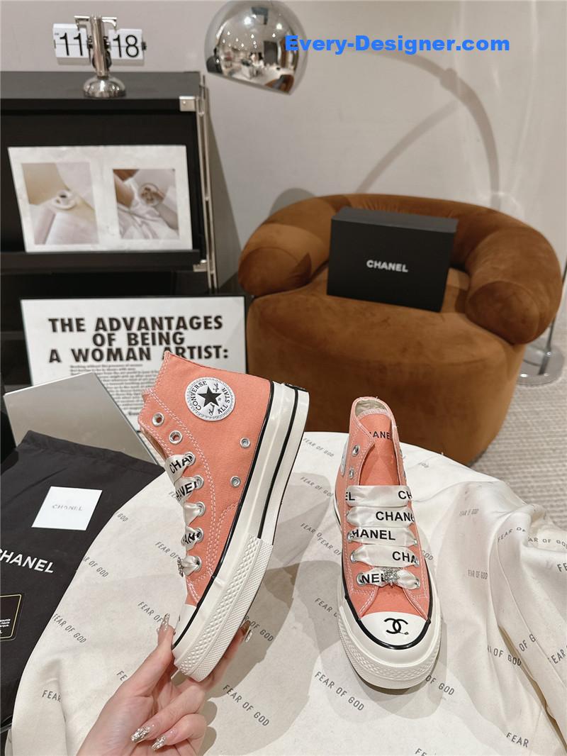 Ch**el co-branded converse canvas shoes