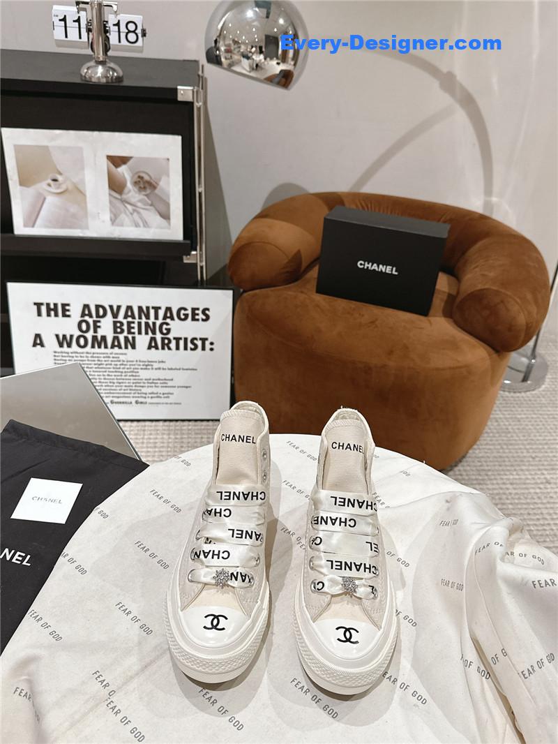 Ch**el co-branded converse canvas shoes