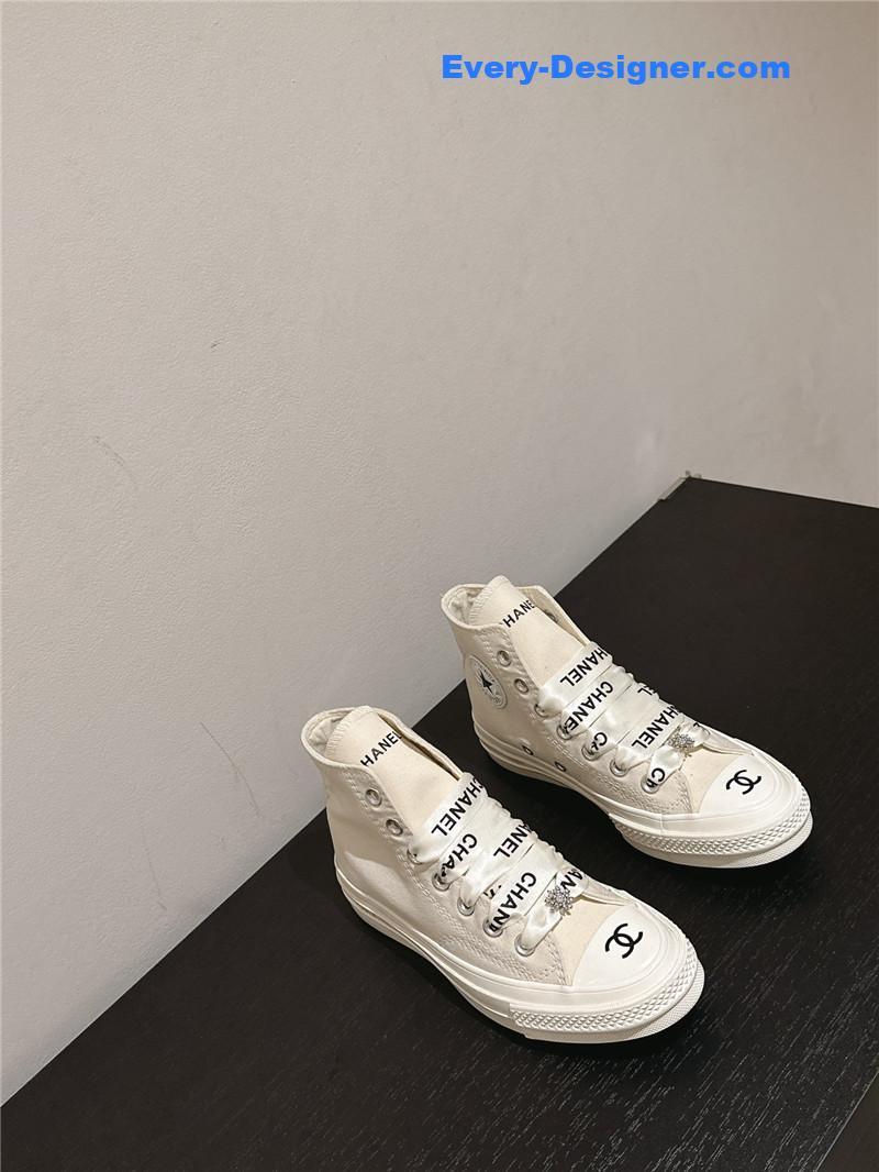 Ch**el co-branded converse canvas shoes
