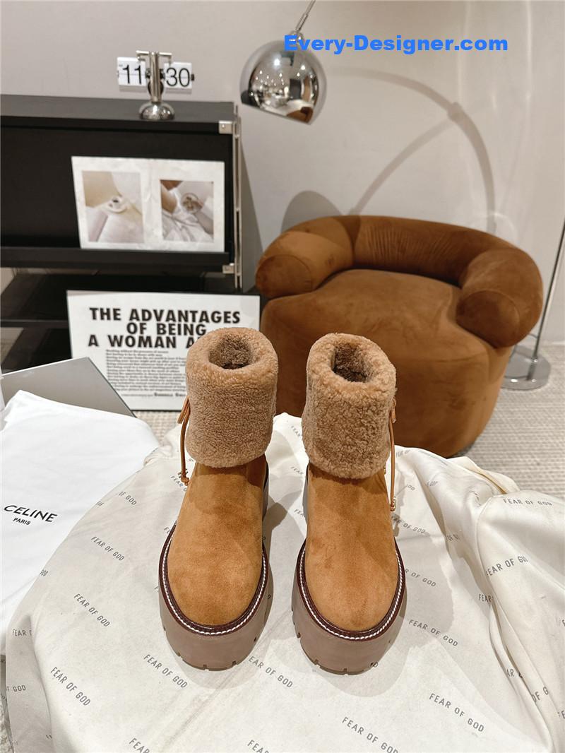 Ce1i*e bulky cropped boot brown