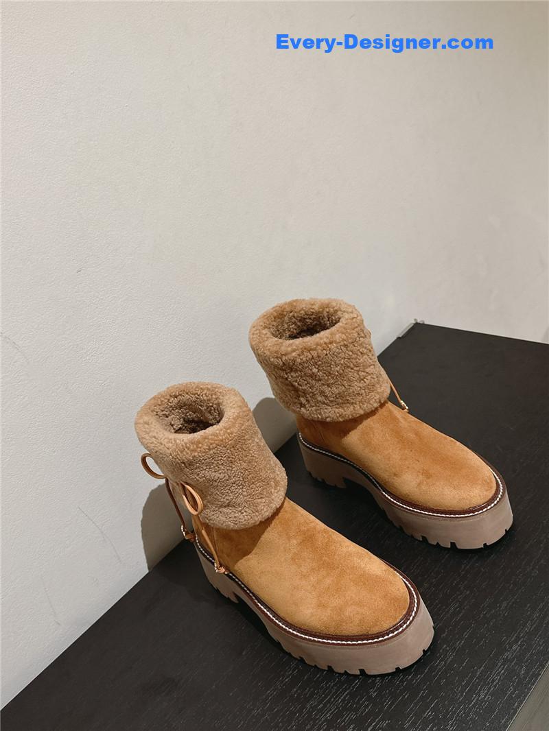 Celine Bulky Cropped Boot Brown