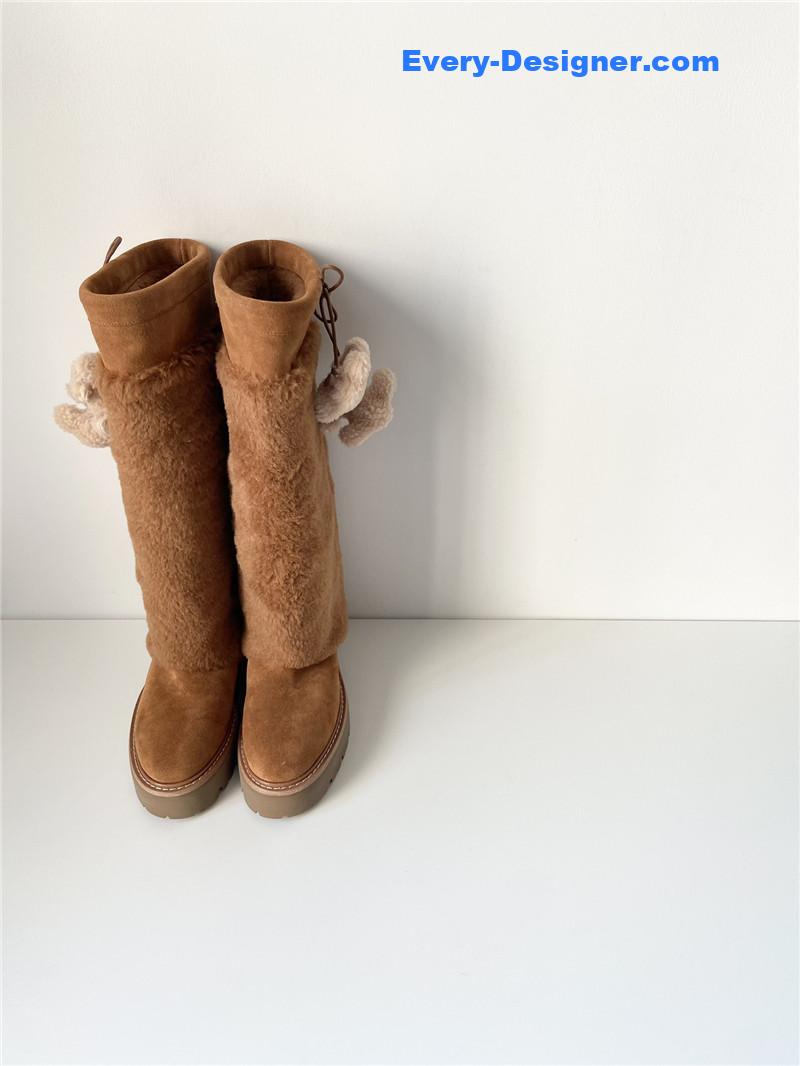 Ce1i*e suede bulky high boot in brown