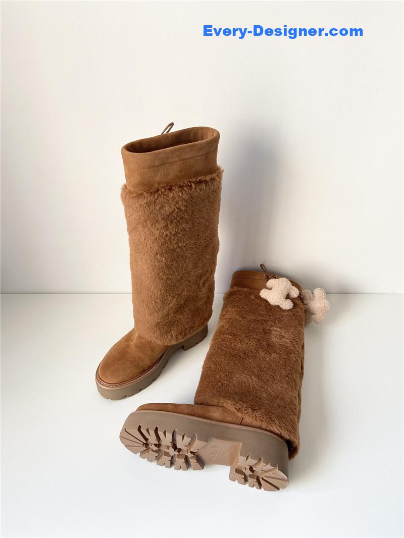 Ce1i*e suede bulky high boot in brown