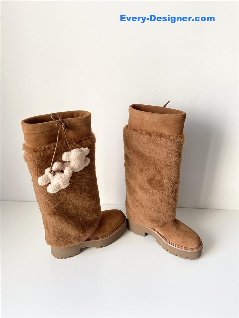 Ce1i*e suede bulky high boot in brown