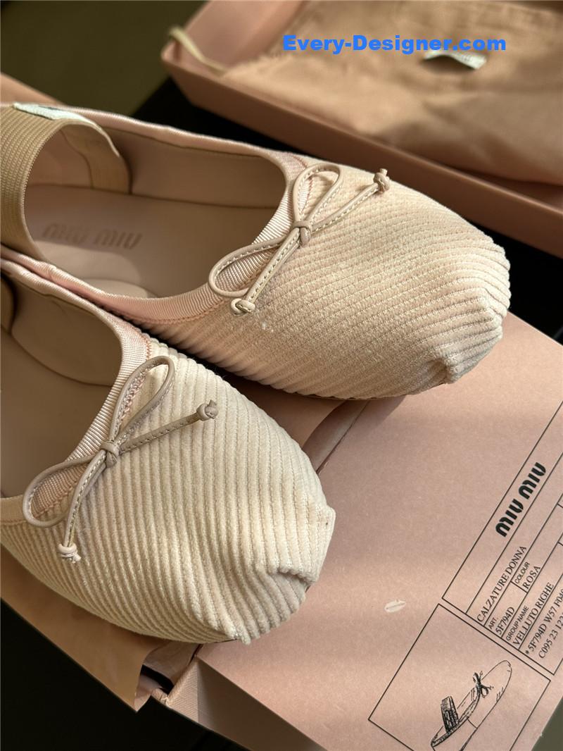 miumiu corduroy upper shoes