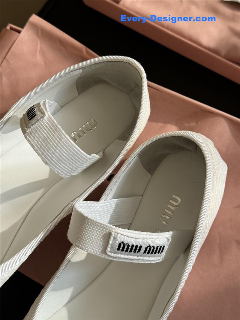 miumiu corduroy upper shoes