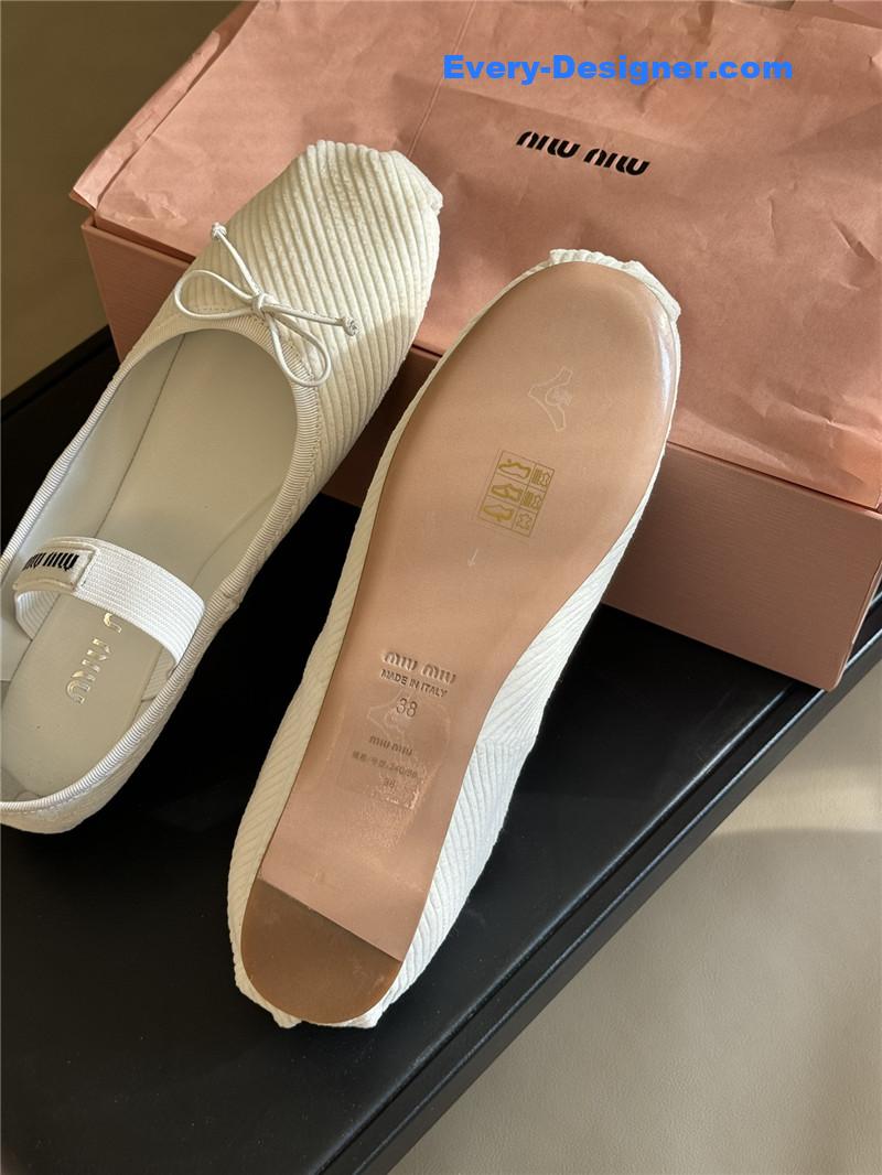 miumiu corduroy upper shoes
