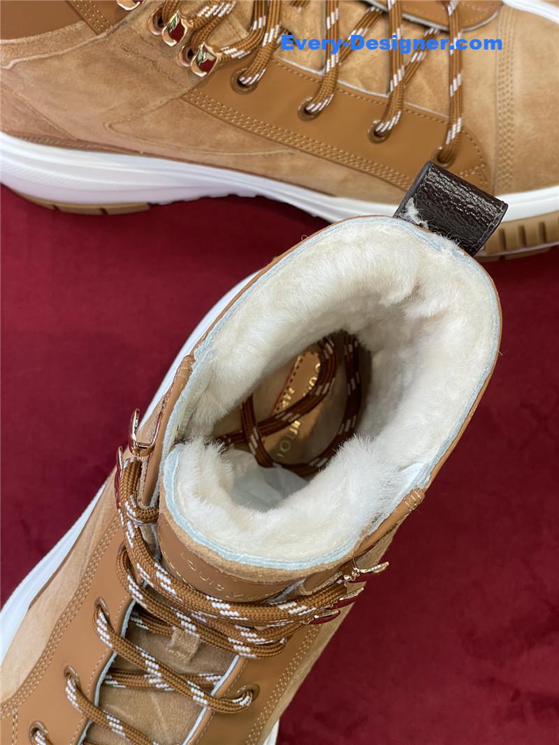 l0vis Vvtt0n lv squad shearling sneaker boots in brown