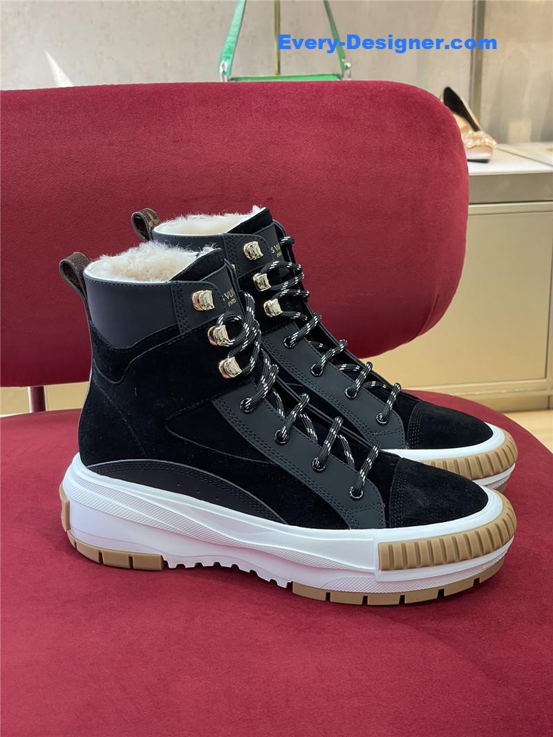Louis Vuitton LV Squad Shearling Sneaker Boots