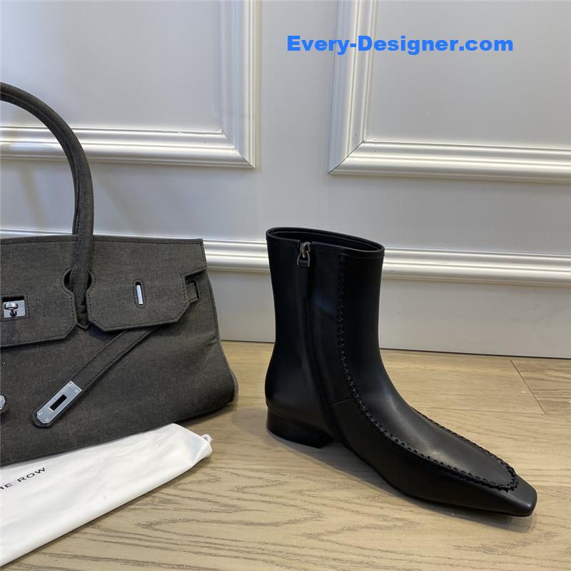 The R0w autumn and winter stitched retro short boots