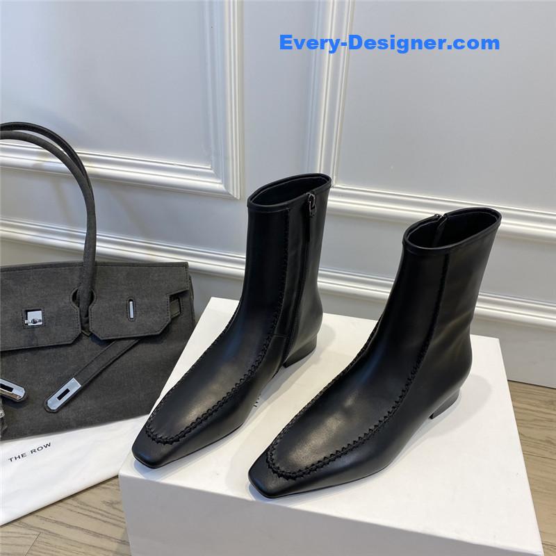 the row autumn and winter stitched retro short boots