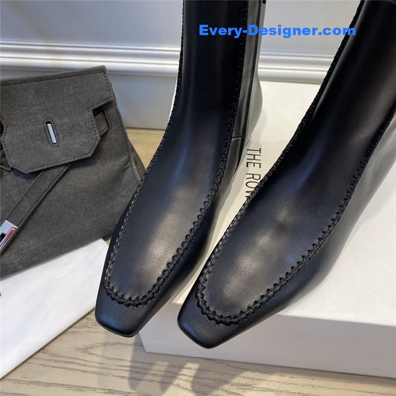 The R0w autumn and winter stitched retro short boots