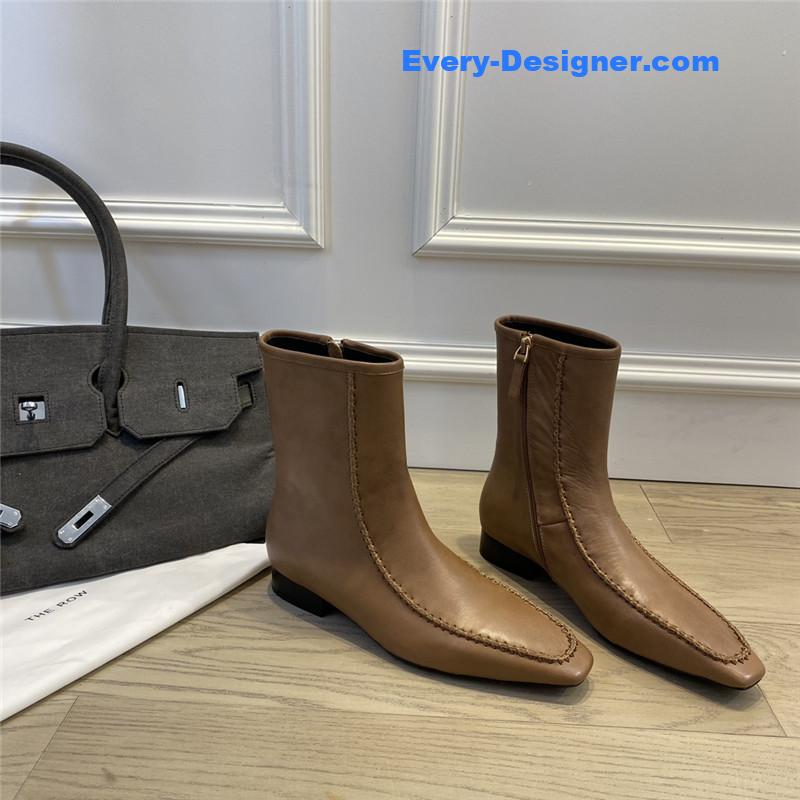 The R0w autumn and winter stitched retro short boots