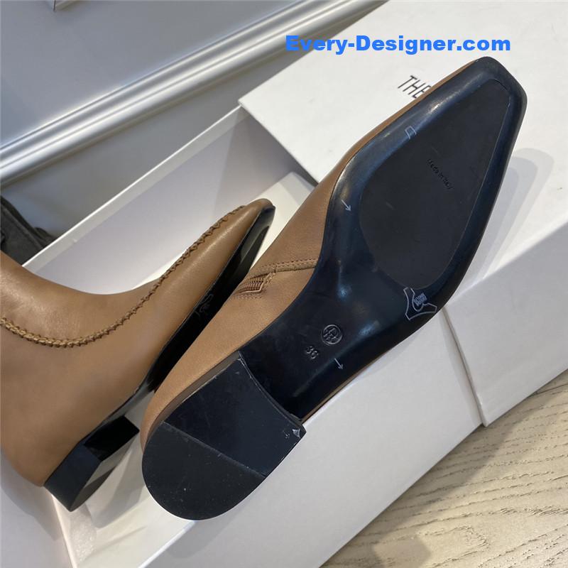 The R0w autumn and winter stitched retro short boots