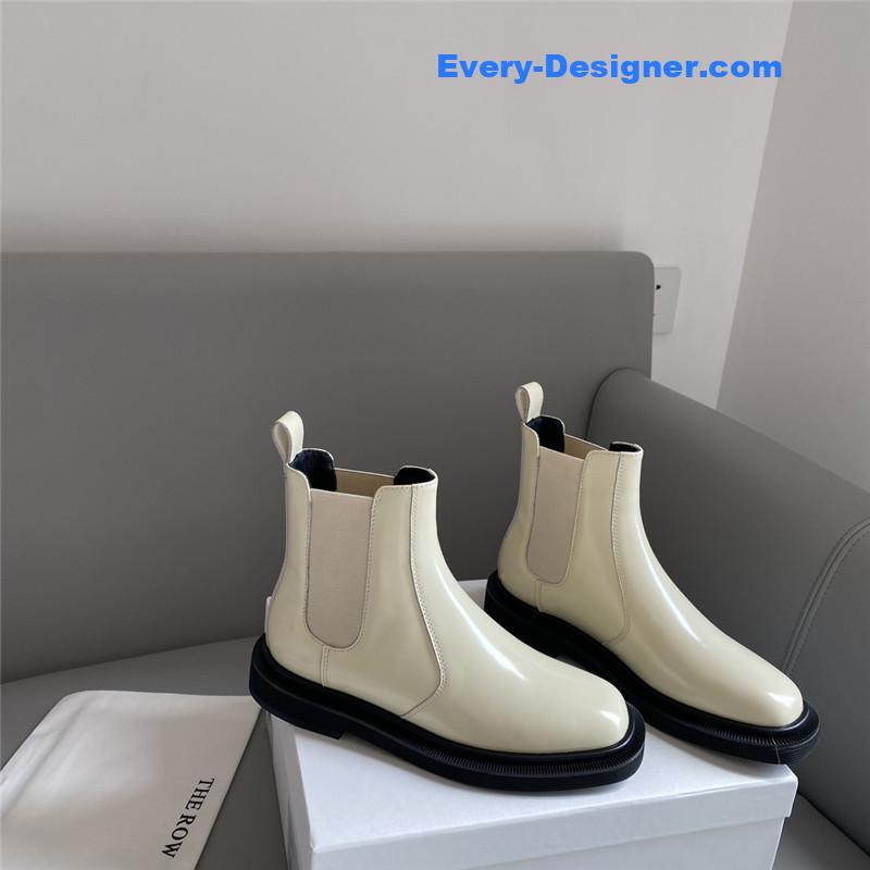 The Row White Elastic Ranger Chelsea Boots