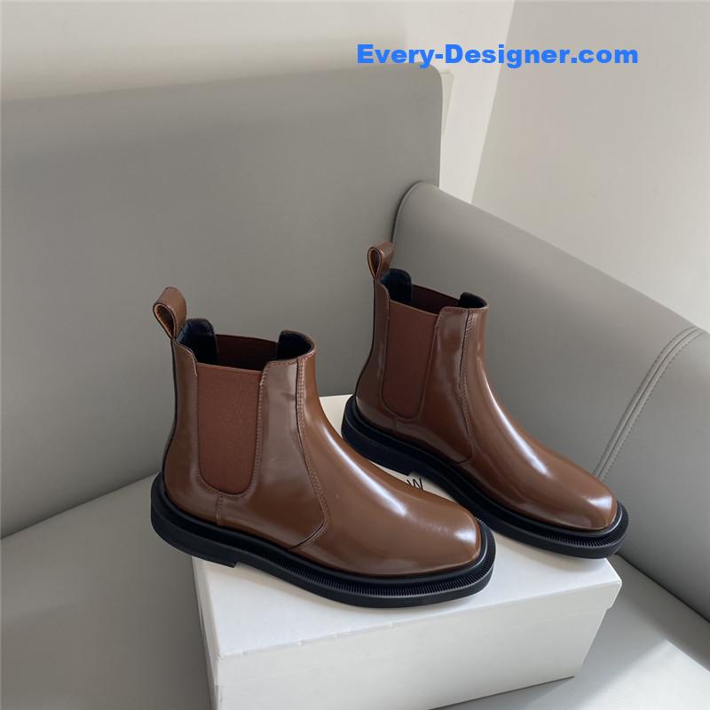 The Row Brown Elastic Ranger Chelsea Boots