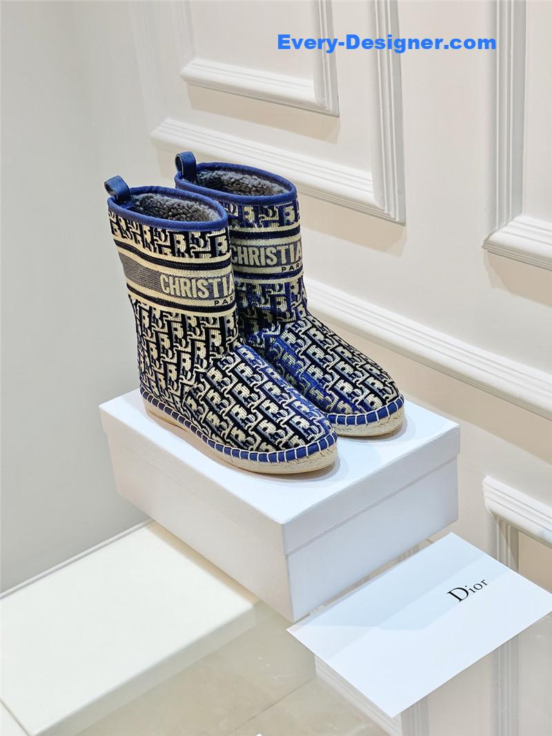 D10r blue velvet monogram granville flat espadrille boots