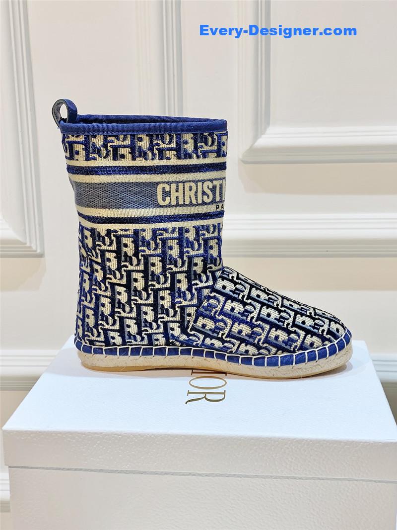 D10r blue velvet monogram granville flat espadrille boots