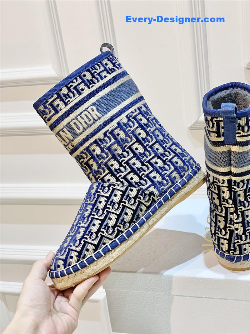 D10r blue velvet monogram granville flat espadrille boots