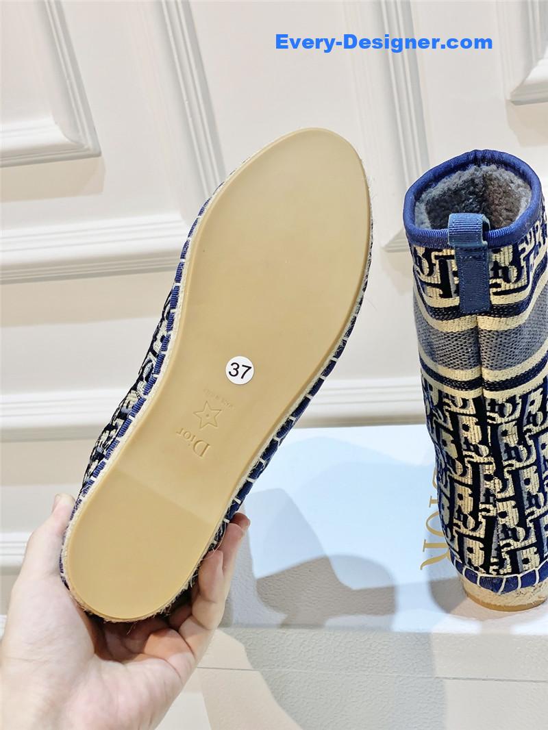D10r blue velvet monogram granville flat espadrille boots