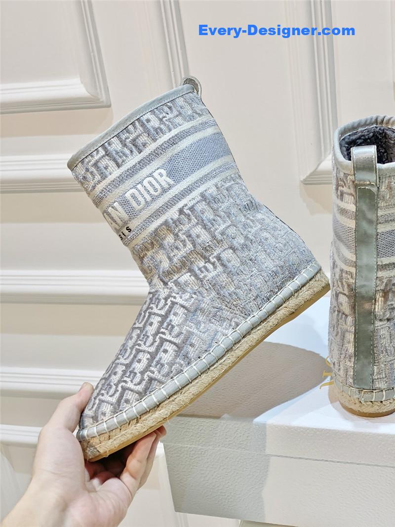 D10r gray velvet monogram granville flat espadrille boots