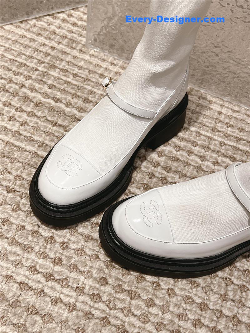 Chanel Front-Strap Two-Tone Ankle Boots