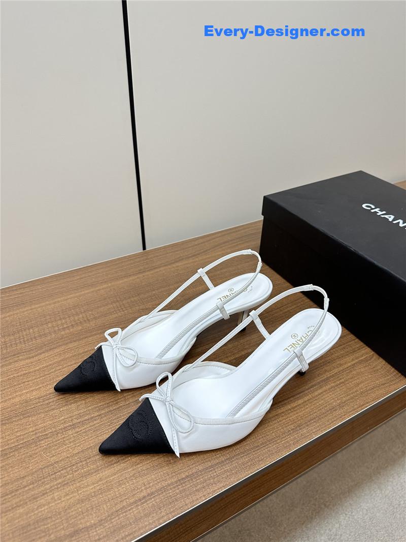 Ch**el pointed bow mesh sexy sandals