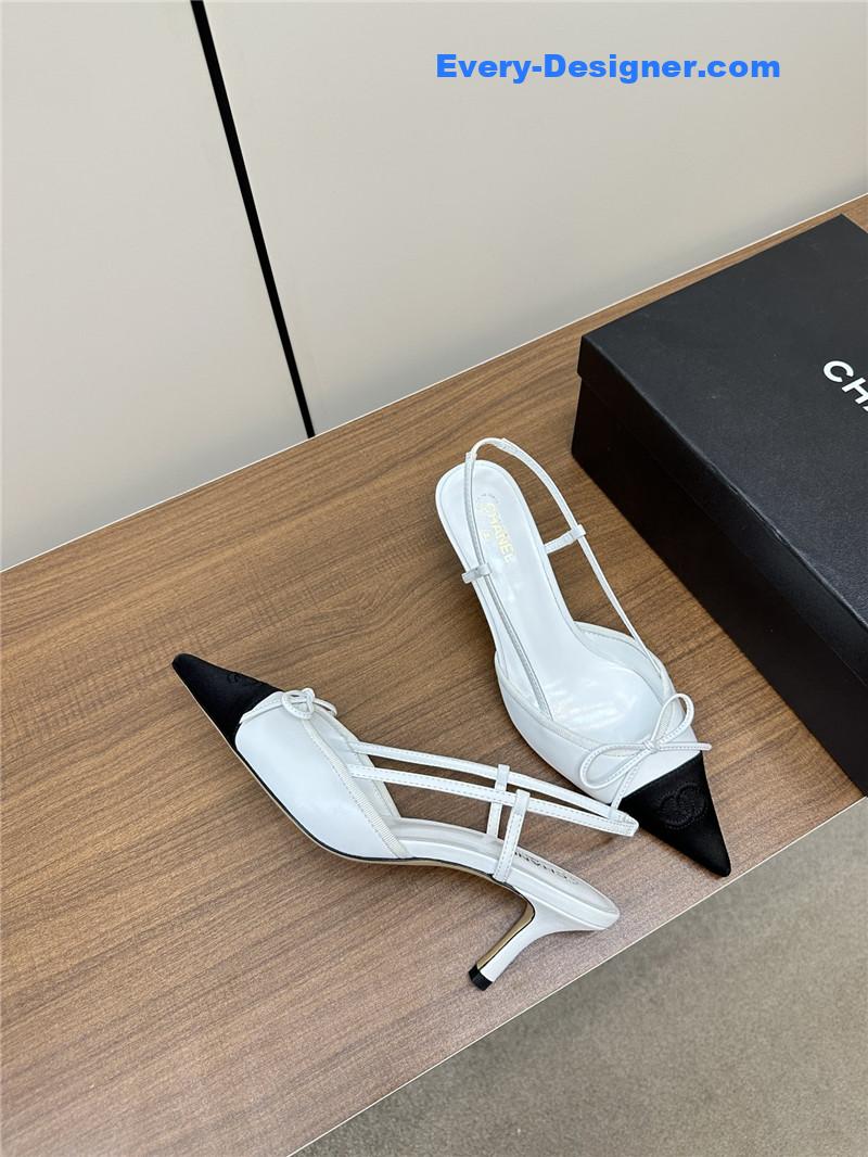 Ch**el pointed bow mesh sexy sandals