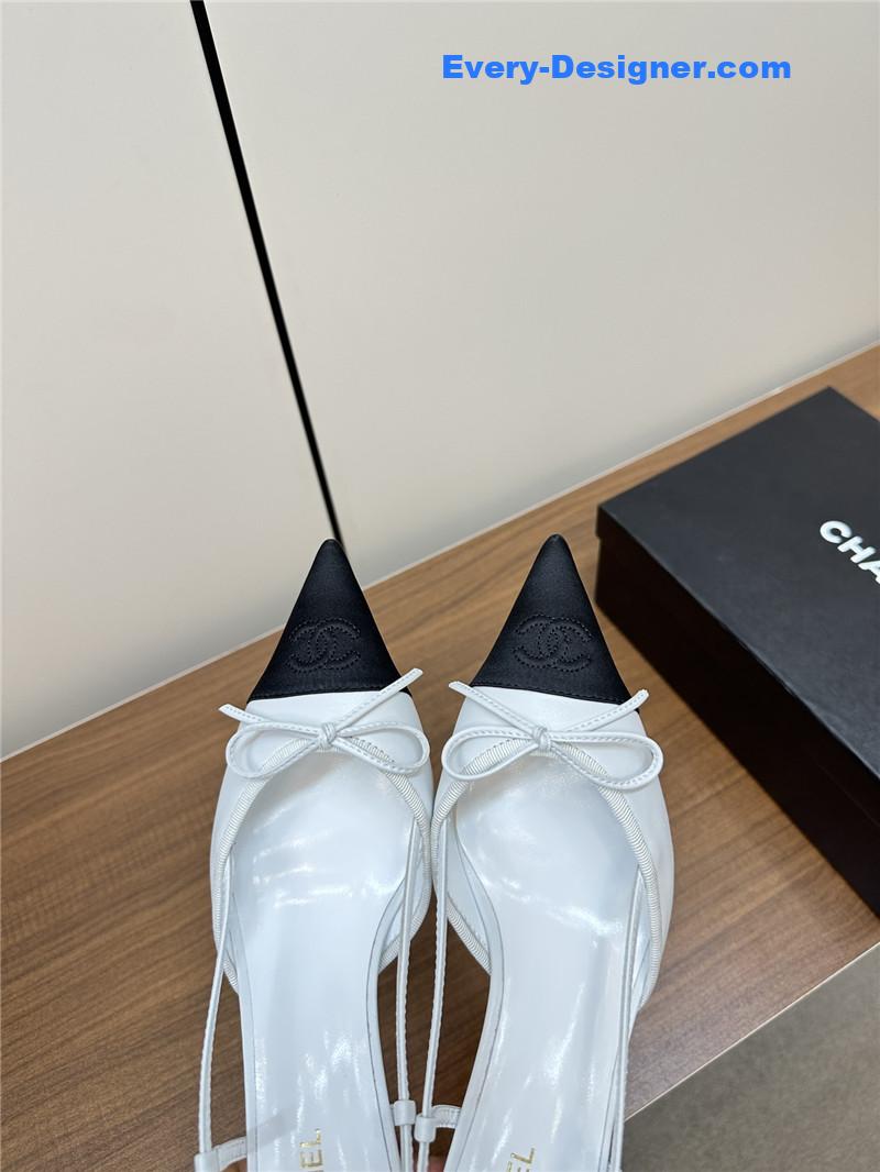 Ch**el pointed bow mesh sexy sandals