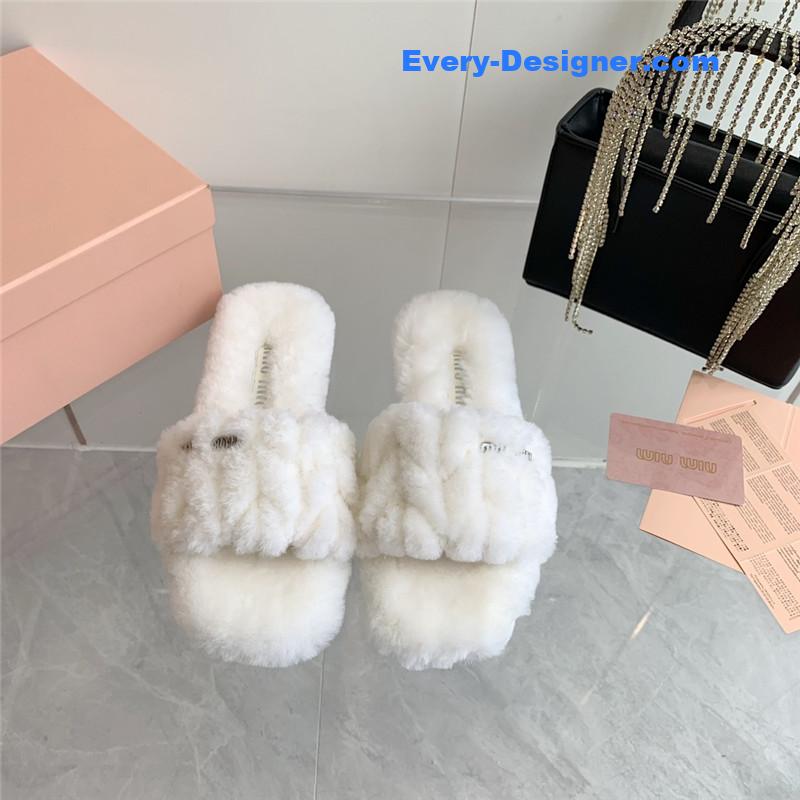 miumiu new flat wool slippers