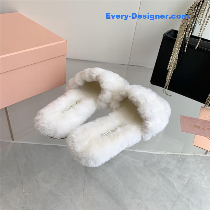 miumiu new flat wool slippers