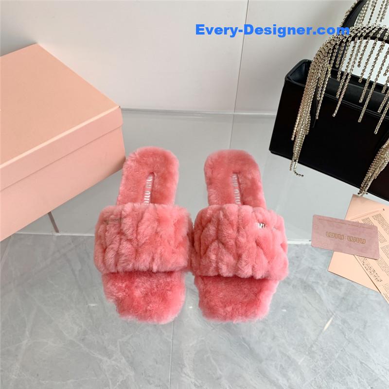 miumiu new flat wool slippers